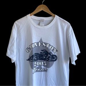 Vintage 2005 Galveston Texas Biker Tee chopper L Y2K VTG Harley